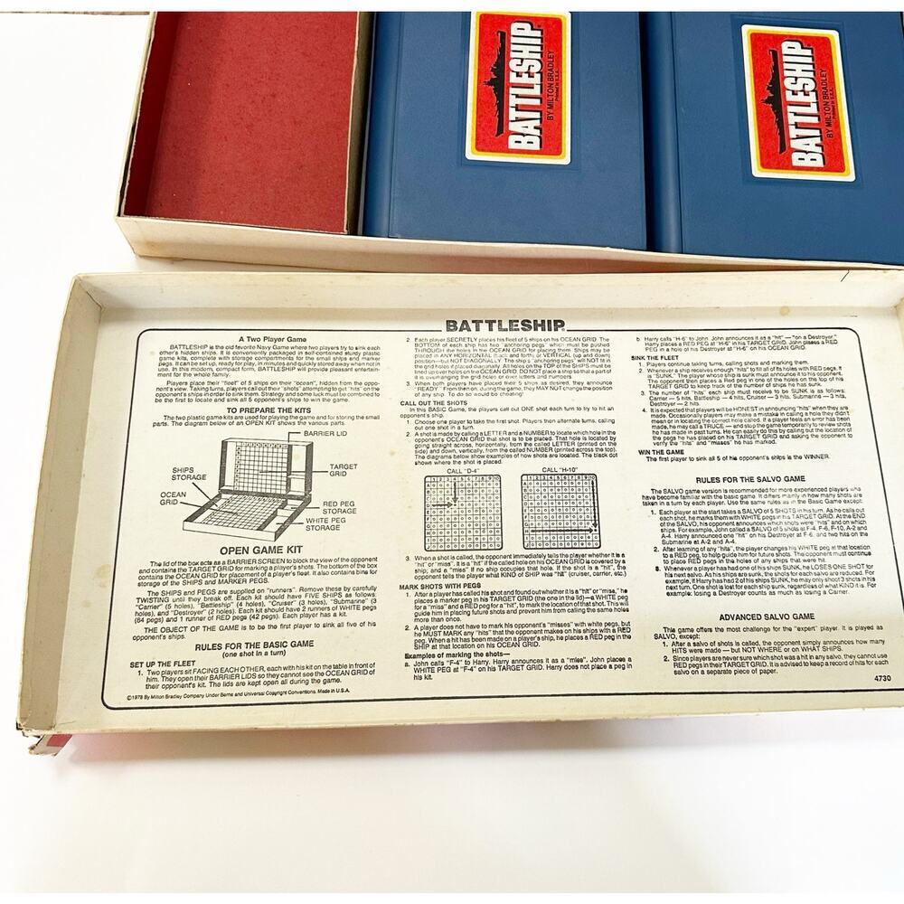 Battleship Milton Bradley Classic Strategy Board Game Kids VINTAGE - Picture 5 of 5